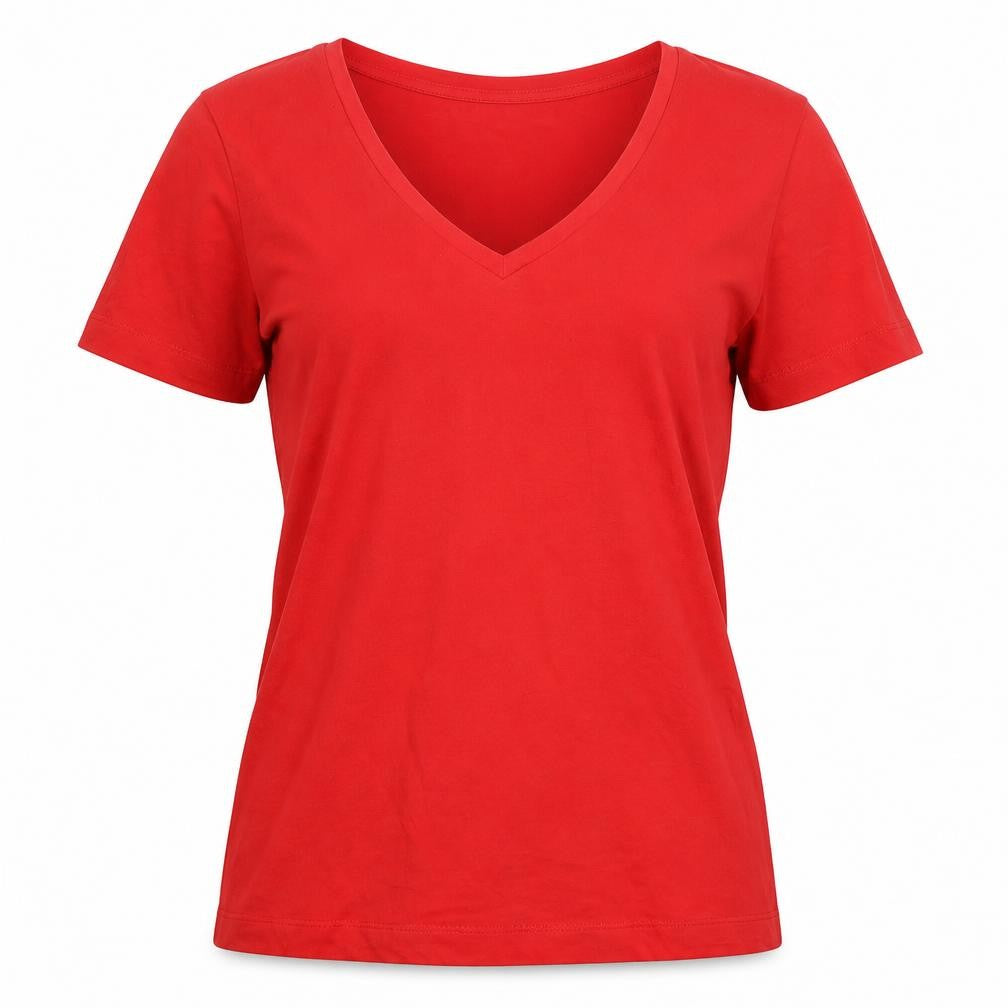Very Red Women's V-Neck Short Sleeve T-Shirt S