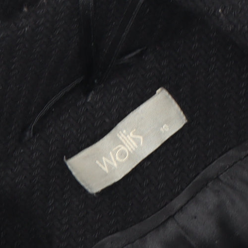 Wallis Women's Black Wool Pea Coat, Size 10, Classic Style