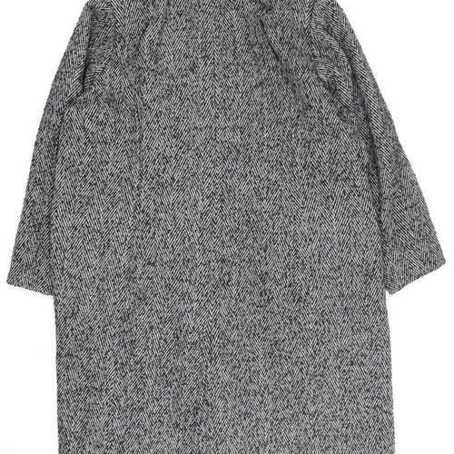 Marks and Spencer Women's Grey Wool Overcoat, Size 24