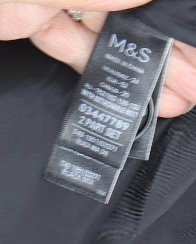 Marks and Spencer Women's Grey Wool Overcoat, Size 24