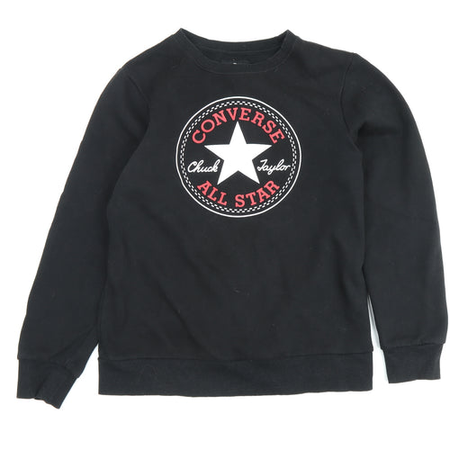 Converse Boys Black Pullover Sweatshirt XL Logo Winter Casual