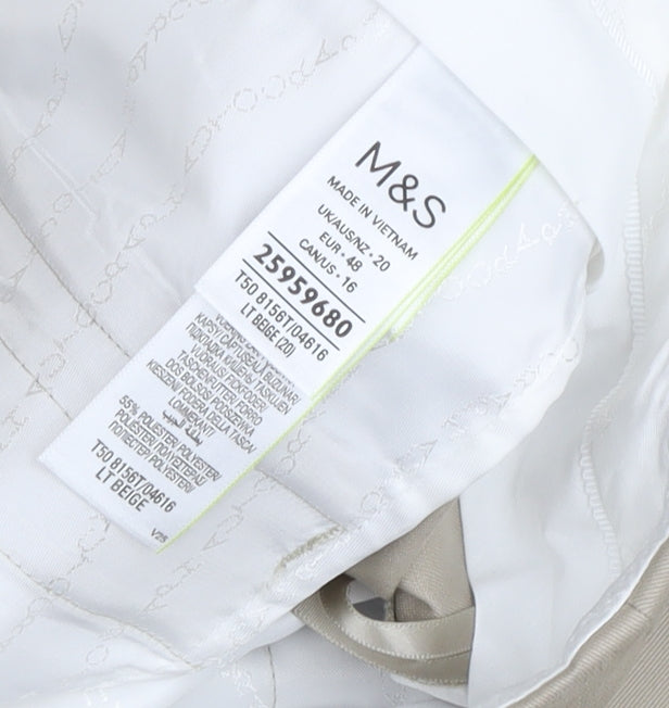 Marks and Spencer Women's Beige Chino Trousers Size 20