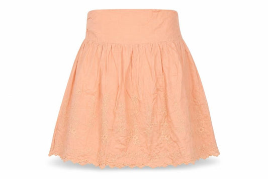 Front view of Mango Women's Orange Embroidered Peasant Skirt, size 12