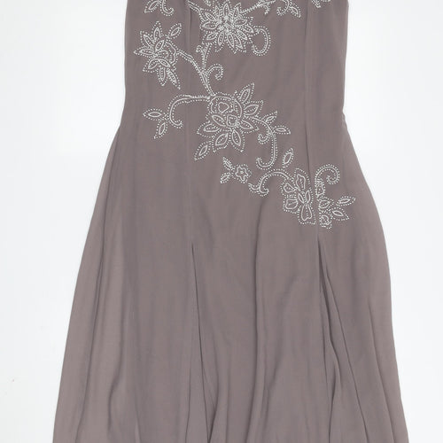 Joanna Hope Grey A-Line Midi Dress, Size 14