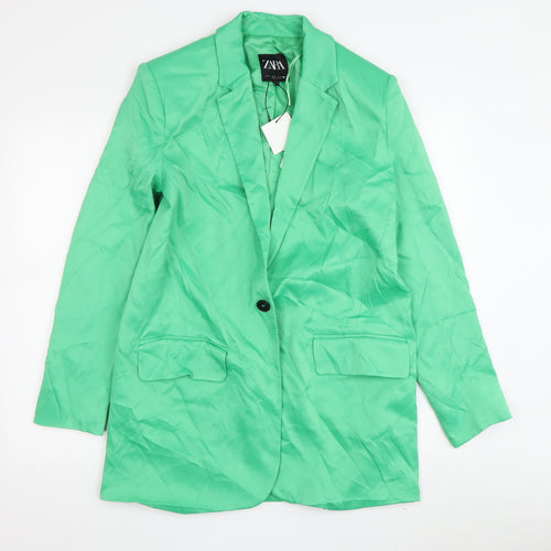 Zara Women's Green Blazer Size S - Spring Ready