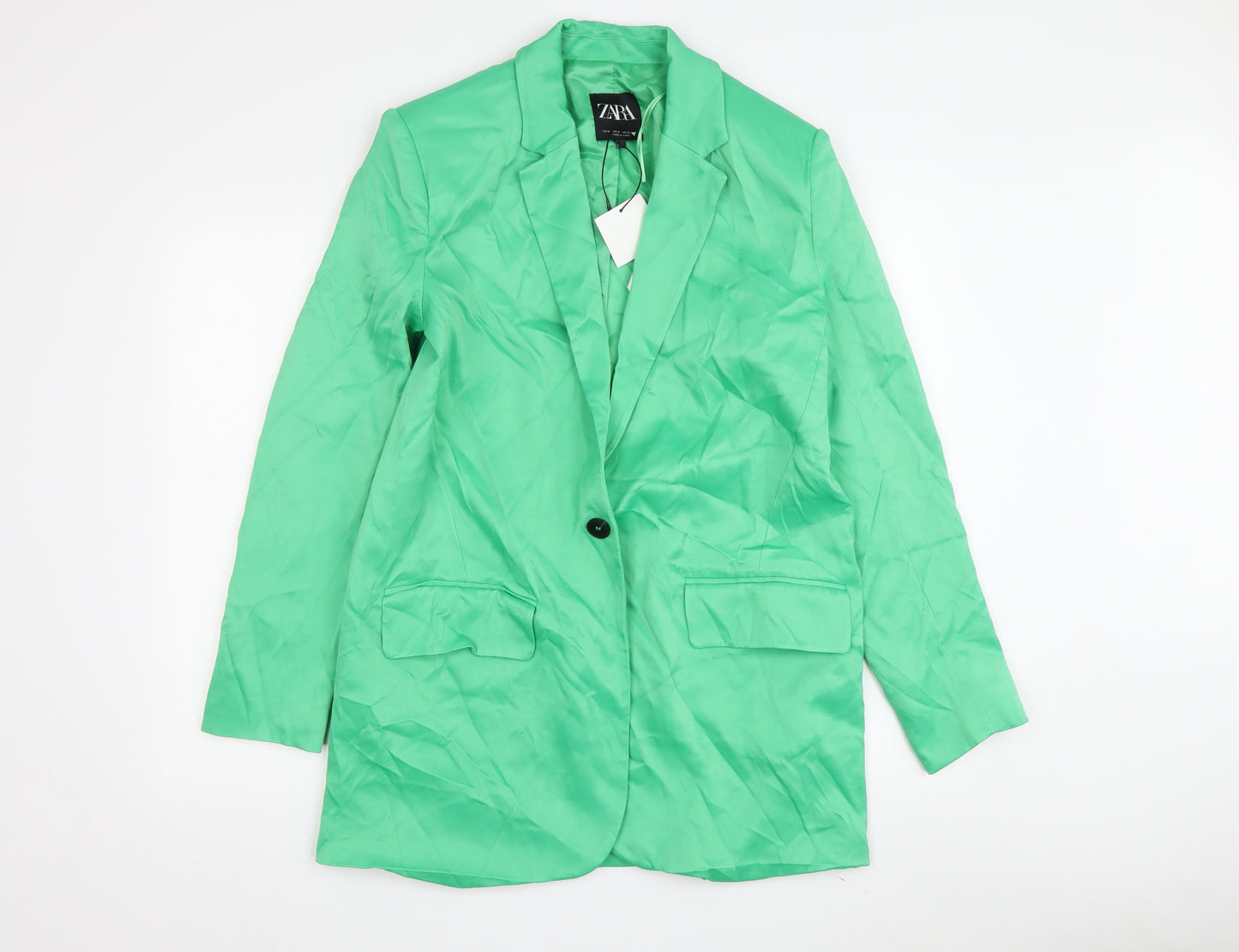 Zara Women's Green Blazer Size S - Spring Ready