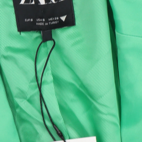 Zara Women's Green Blazer Size S - Spring Ready
