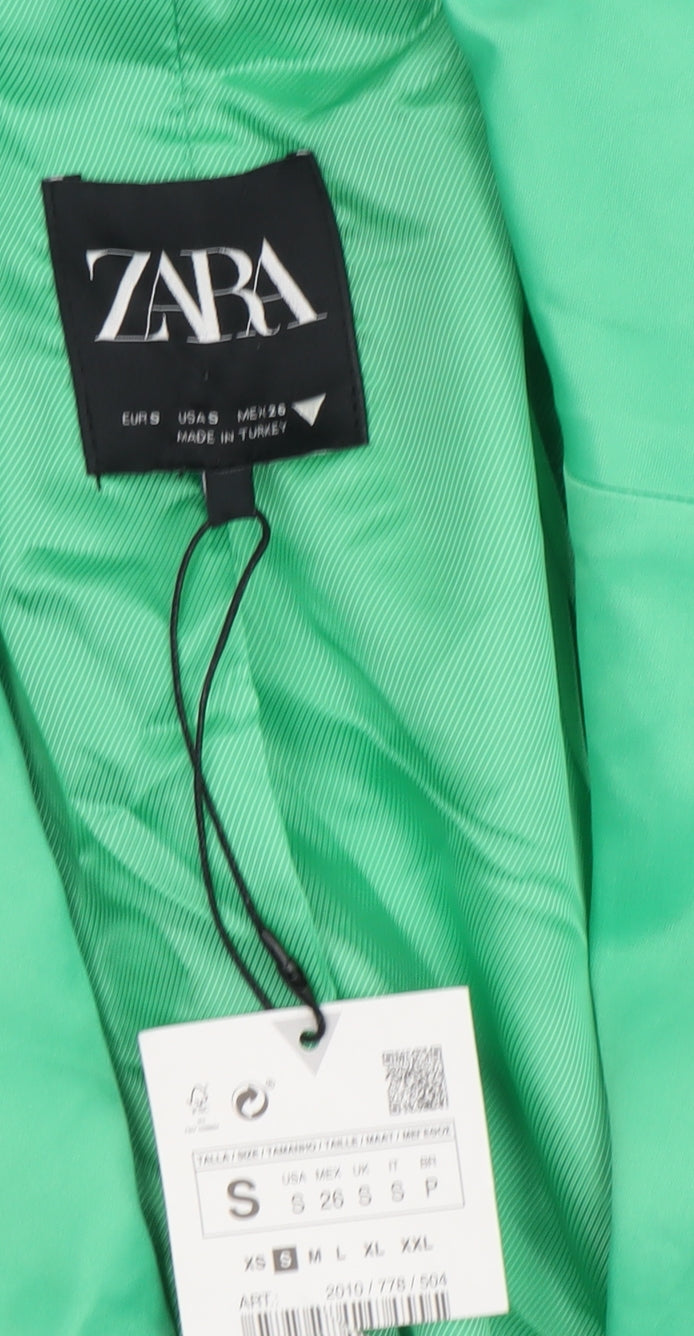 Zara Women's Green Blazer Size S - Spring Ready