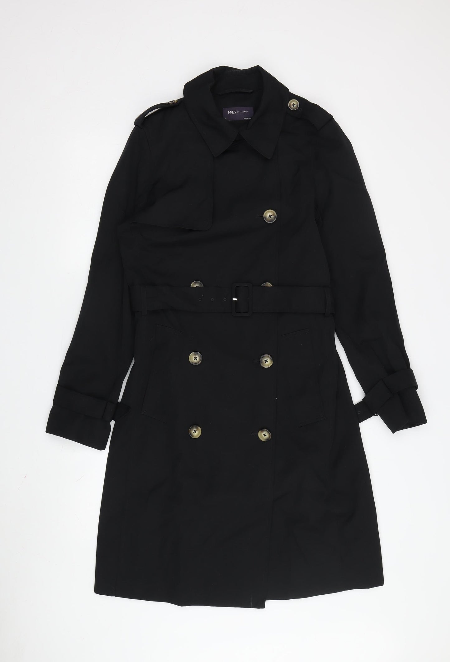 Marks and Spencer Women's Black Trench Coat - Size S