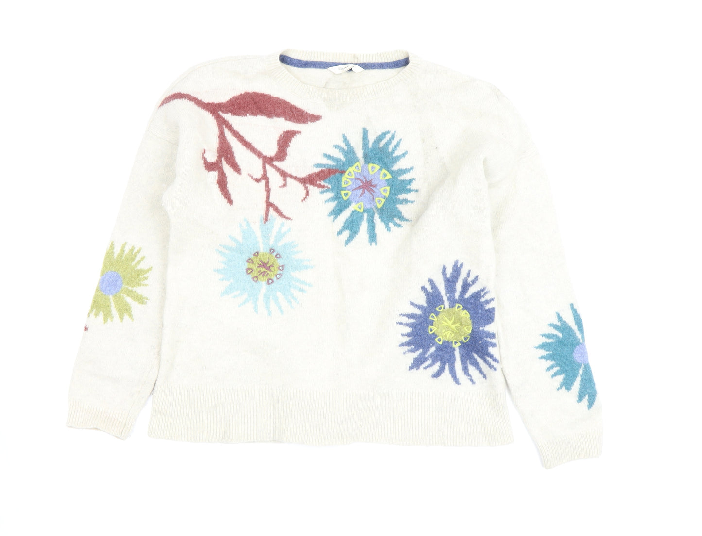 White Stuff Women's Floral Multicoloured Pullover, Size 12