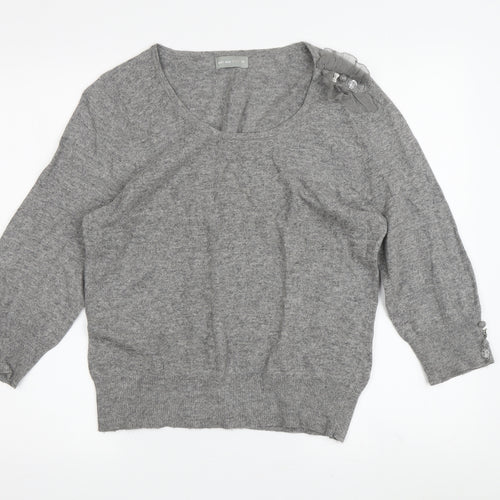 Per Una Women’s Grey Knit Pullover Jumper Size 14
