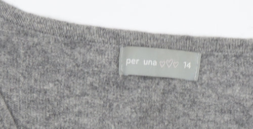 Per Una Women’s Grey Knit Pullover Jumper Size 14