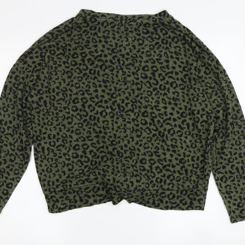 Stylish Green Animal Print Women's T-Shirt UK 14