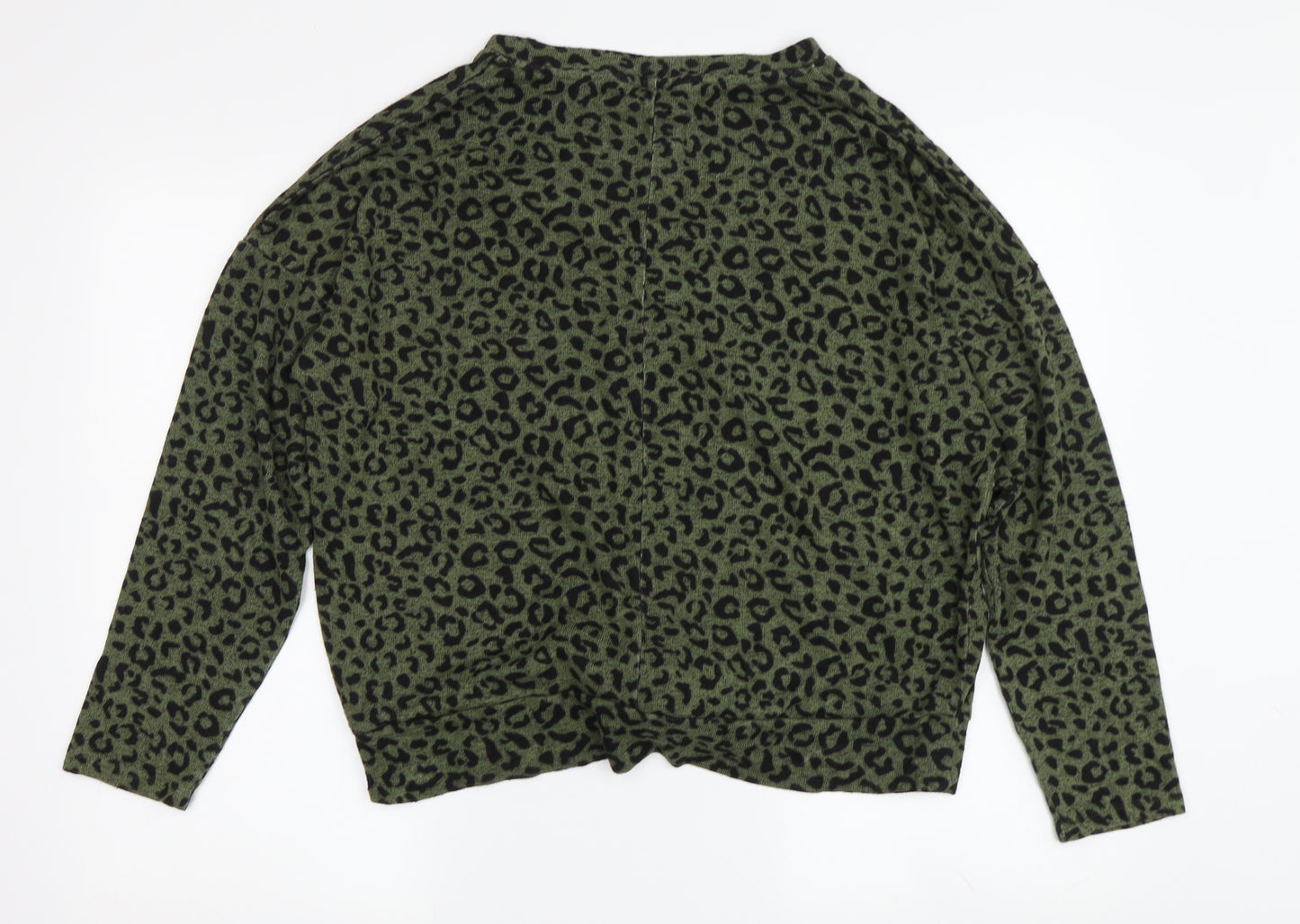 Stylish Green Animal Print Women's T-Shirt UK 14