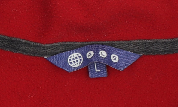 Men's Red ALS Pullover Sweatshirt, Large, Zip, Fleece