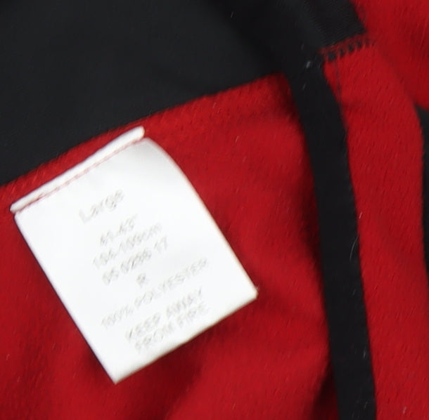 Men's Red ALS Pullover Sweatshirt, Large, Zip, Fleece