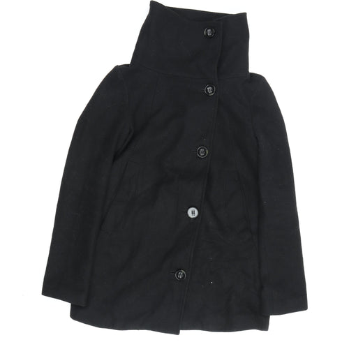 Bershka Women's Black Wool Blend Coat S