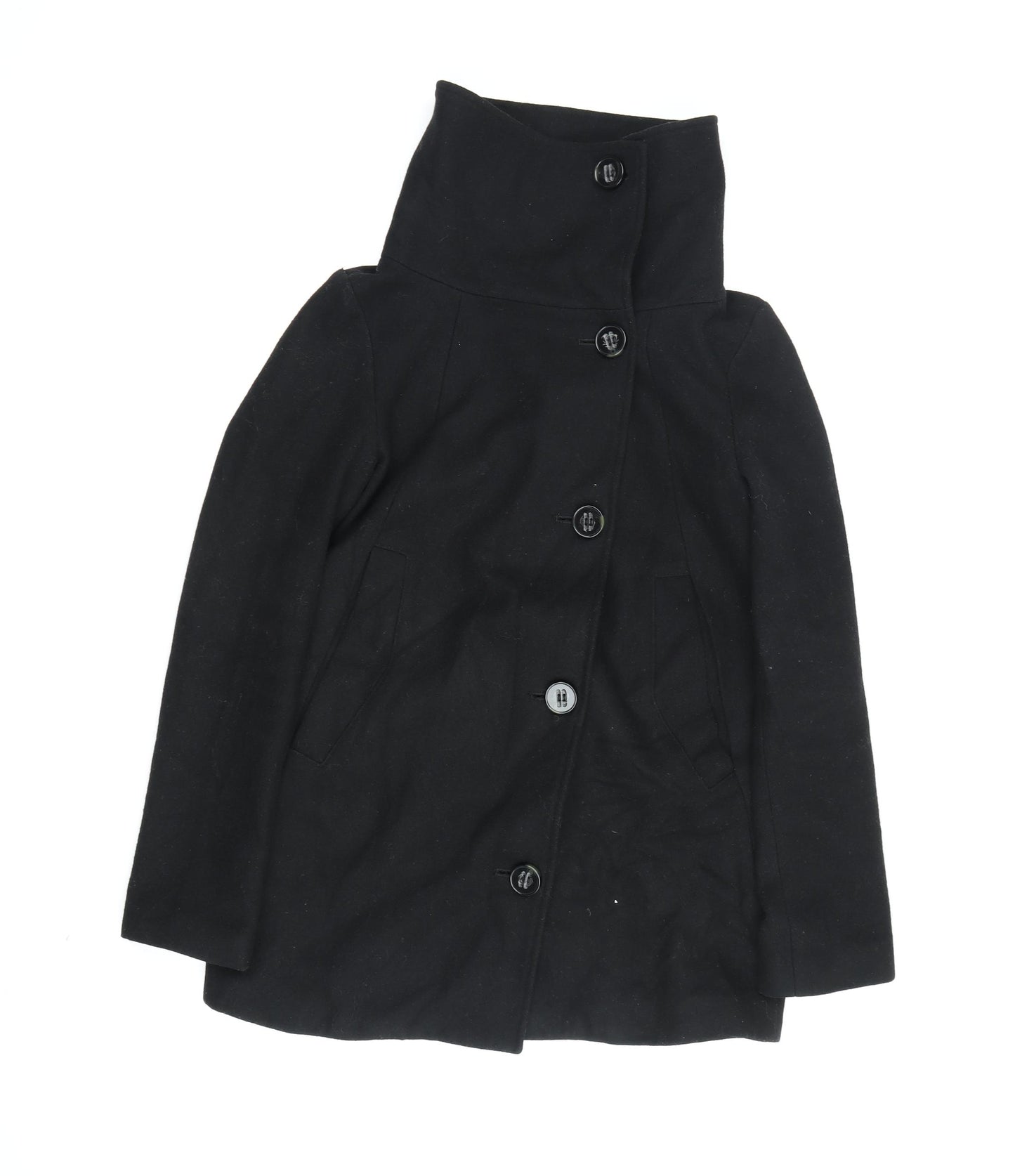 Bershka Women's Black Wool Blend Coat S