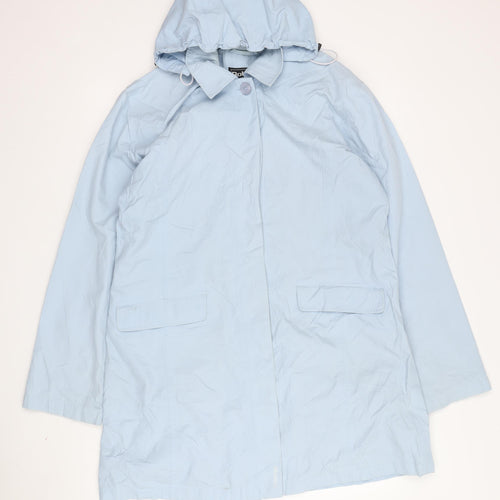 Rohan Women's Blue Long Rain Coat L Hooded Waterproof