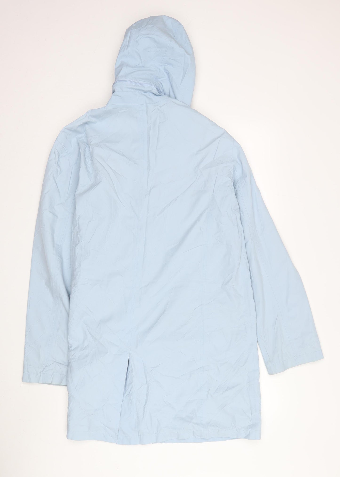 Rohan Women's Blue Long Rain Coat L Hooded Waterproof