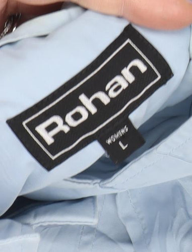 Rohan Women's Blue Long Rain Coat L Hooded Waterproof