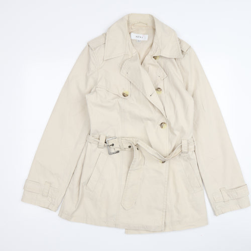 Next Women's Beige Trench Coat Size 10 Belted Casual