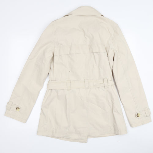Next Women's Beige Trench Coat Size 10 Belted Casual
