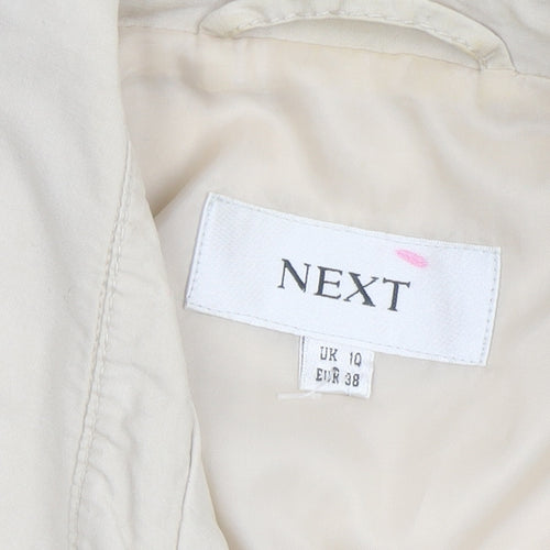 Next Women's Beige Trench Coat Size 10 Belted Casual