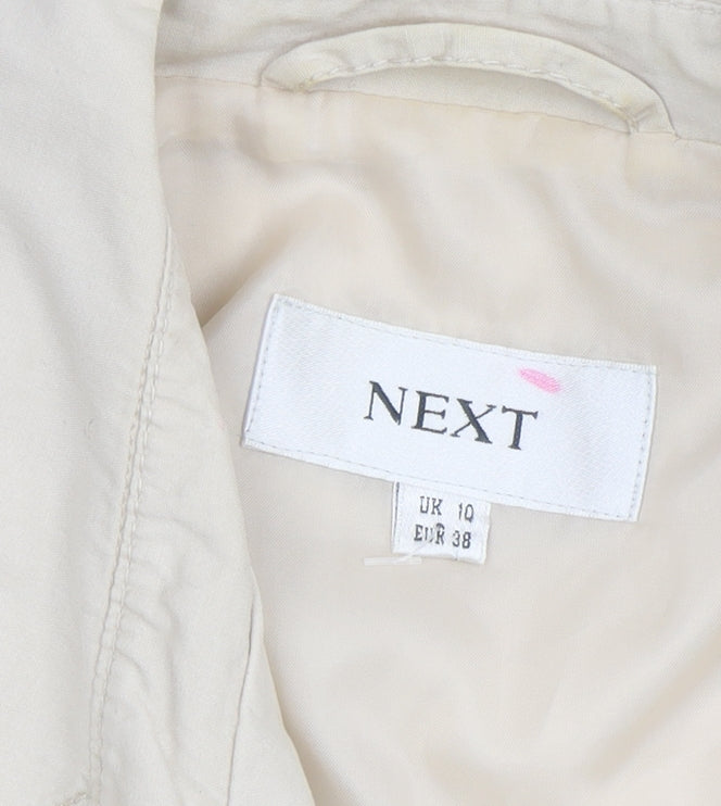 Next Women's Beige Trench Coat Size 10 Belted Casual