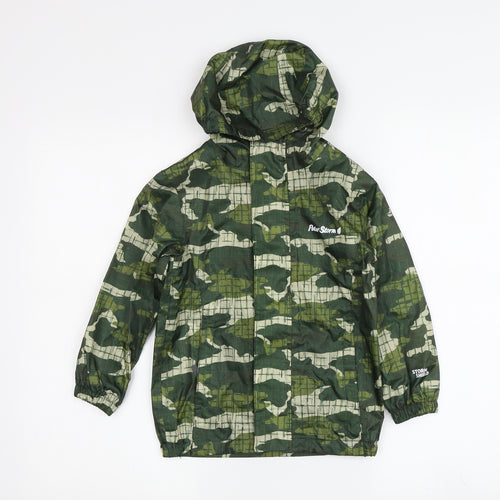 Peter Storm Boys Green Camouflage Rain Coat Size 3-4 Years