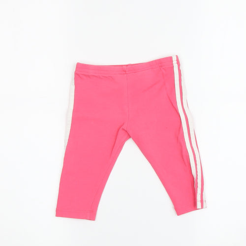 Adidas Girls Pink Jogger Trousers - 9 Months, Side Stripe