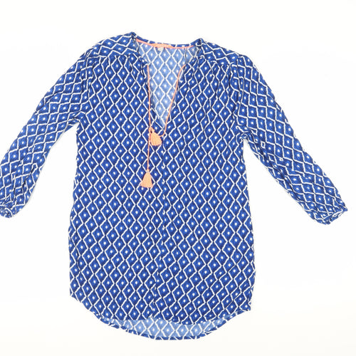 Joules Women's Blue Geometric Cover Up in Size 8