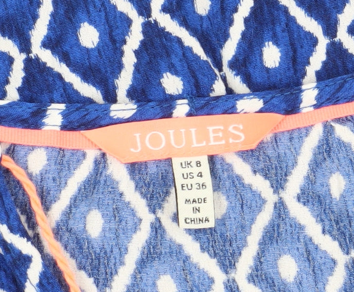Joules Women's Blue Geometric Cover Up in Size 8