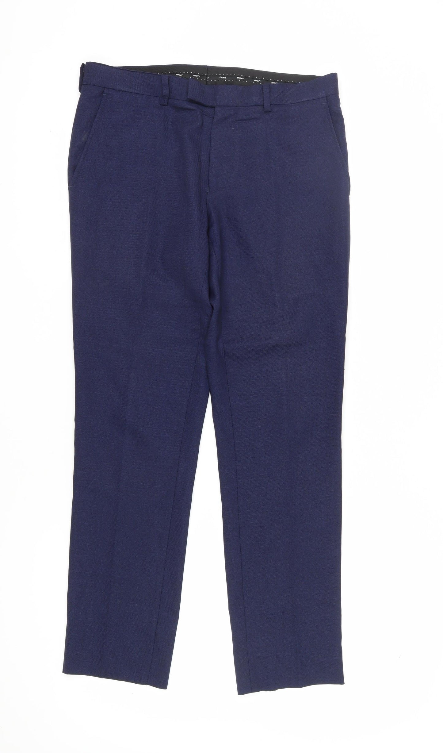 DKNY Slim Fit Blue Dress Pants for Men, Size 32