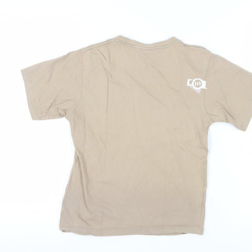 Animal Boys Brown Graphic Print T-Shirt, Size M, Casual Wear