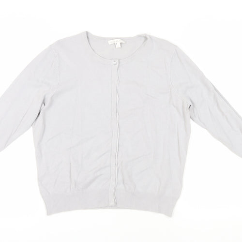 Jacques Vert Women's Grey Cardigan M 3/4 Sleeve