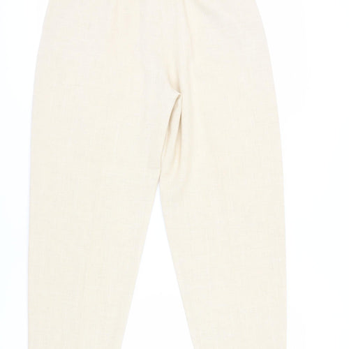 Eastex Beige Women's Linen Blend Trousers Size 14