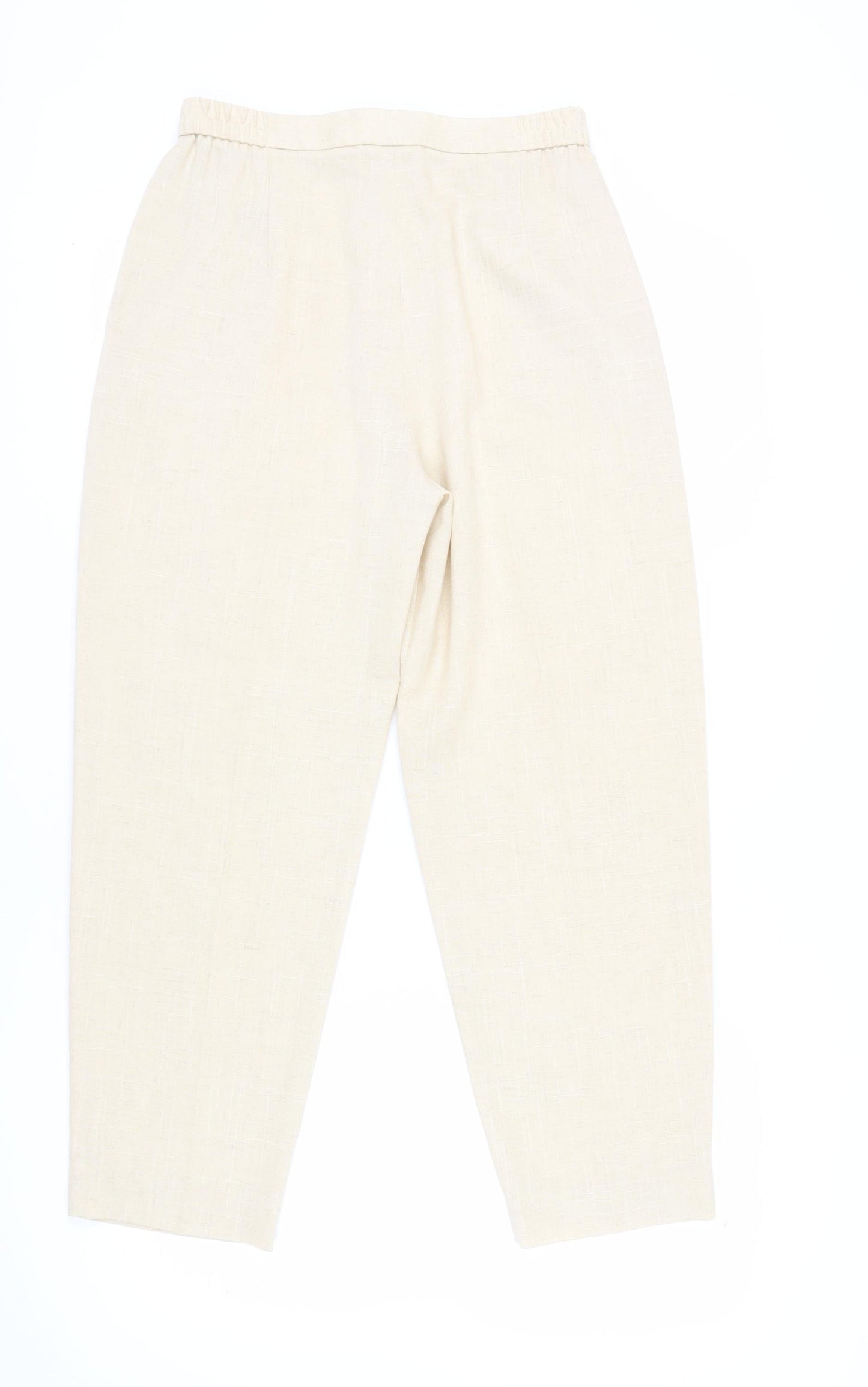 Eastex Beige Women's Linen Blend Trousers Size 14