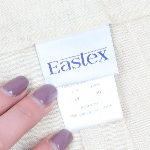 Eastex Beige Women's Linen Blend Trousers Size 14