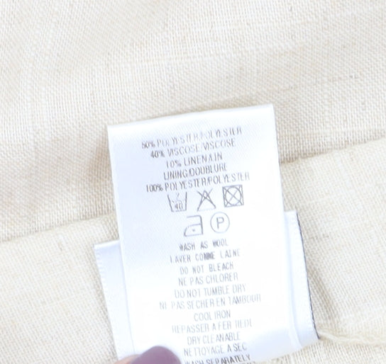 Eastex Beige Women's Linen Blend Trousers Size 14