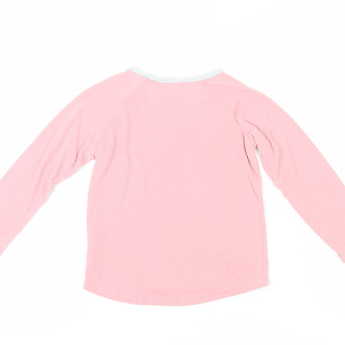 DKNY Girls Pink Long Sleeve T-Shirt, Size 5, Pullover Style