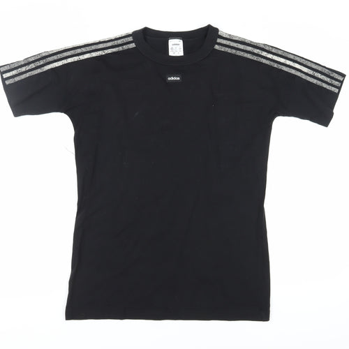 Adidas Black Unisex T-Shirt, S, Basic Crew Neck