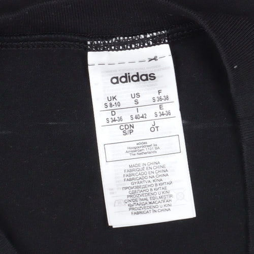 Adidas Black Unisex T-Shirt, S, Basic Crew Neck