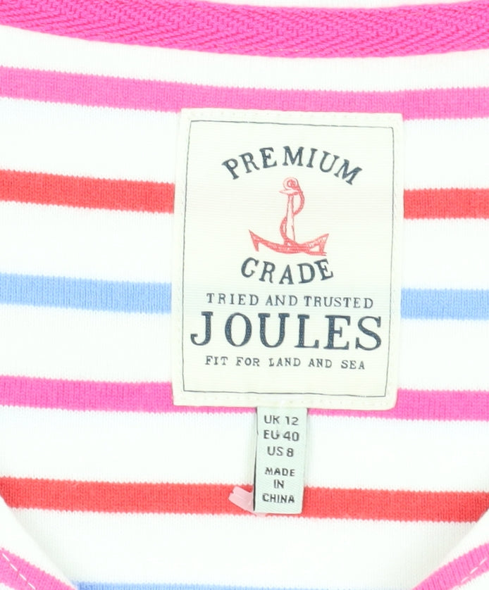 Joules Women's Multicoloured Striped T-Shirt Dress, Size 12