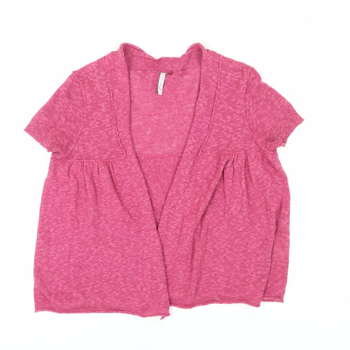 White Stuff Women's Pink Cardigan Size 12 Linen Blend