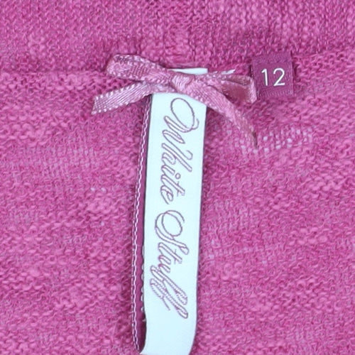 White Stuff Women's Pink Cardigan Size 12 Linen Blend