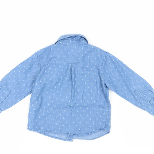 Jasper Conran Boys Blue Anchor Print Button-Up Shirt 2-3 Years