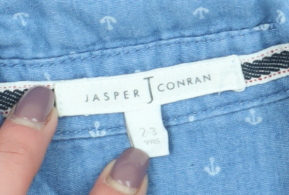 Jasper Conran Boys Blue Anchor Print Button-Up Shirt 2-3 Years