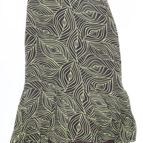 Windsmoor Women's Black Geometric Midi Silk Skirt Size 10