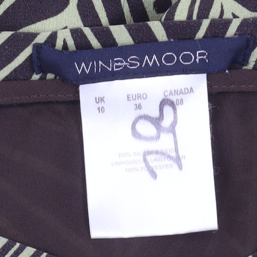 Windsmoor Women's Black Geometric Midi Silk Skirt Size 10